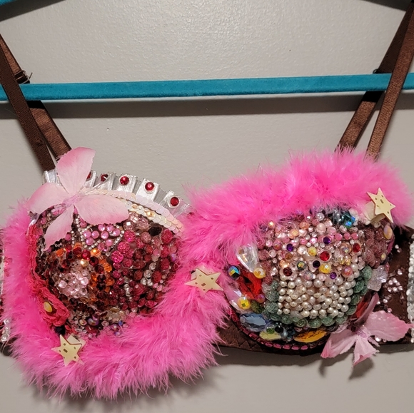 Hand made Festival top/bra Or Mermaid Costume Cosplay - Picture 1 of 7